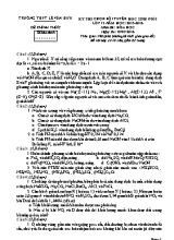 Đề thi chọn đội tuyển học sinh giỏi môn Hóa học 12 - Năm học 2015-2016 - Trường THPT Lê Văn Hưu (Có đáp án)